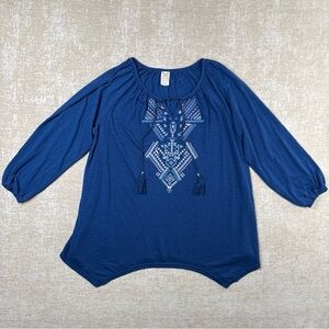 Faded GloryWomen’s Long Sleeve Peasant top Shirt Plus size 2X